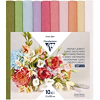 Clairefontaine 995000C – Un paquete de 10 rollos de crepé florista 25 x 100 cm- colores pastel